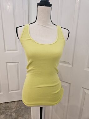 American Eagle Outfitters Lemon-Lime Ribbed Tank Top
